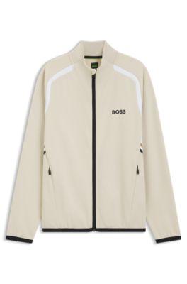 Active Zip-up sweatshirt in stretch gabardine by HUGO BOSS