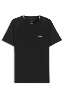 Active moisture-wicking T-shirt with tennis-ball embossing by HUGO BOSS
