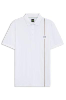 Active quick-dry polo shirt with signature stripe by HUGO BOSS