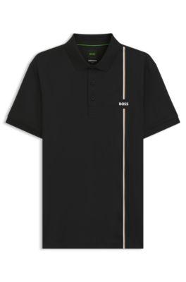 Active quick-dry polo shirt with signature stripe by HUGO BOSS