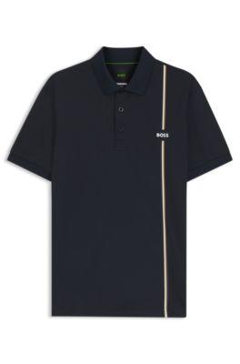 Active quick-dry polo shirt with signature stripe by HUGO BOSS