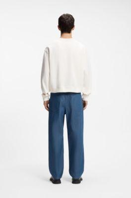 All-gender Cotton-terry sweatshirt with heart logo by HUGO BOSS