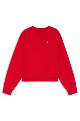 All-gender Cotton-terry sweatshirt with heart logo by HUGO BOSS