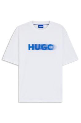 All-gender T-shirt with blurred logo by HUGO BOSS All-gender T-shirt with blurred logo by HUGO BOSS