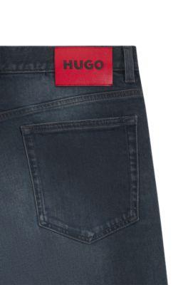 Ash-blue slim-fit jeans in stretch denim by HUGO BOSS