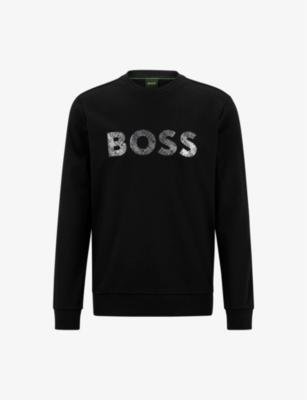 Athleisure logo-print cotton-blend sweatshirt by HUGO BOSS