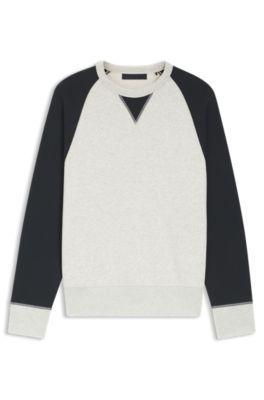 BOSS BY BECKHAM cotton sweater with color-blocking by HUGO BOSS