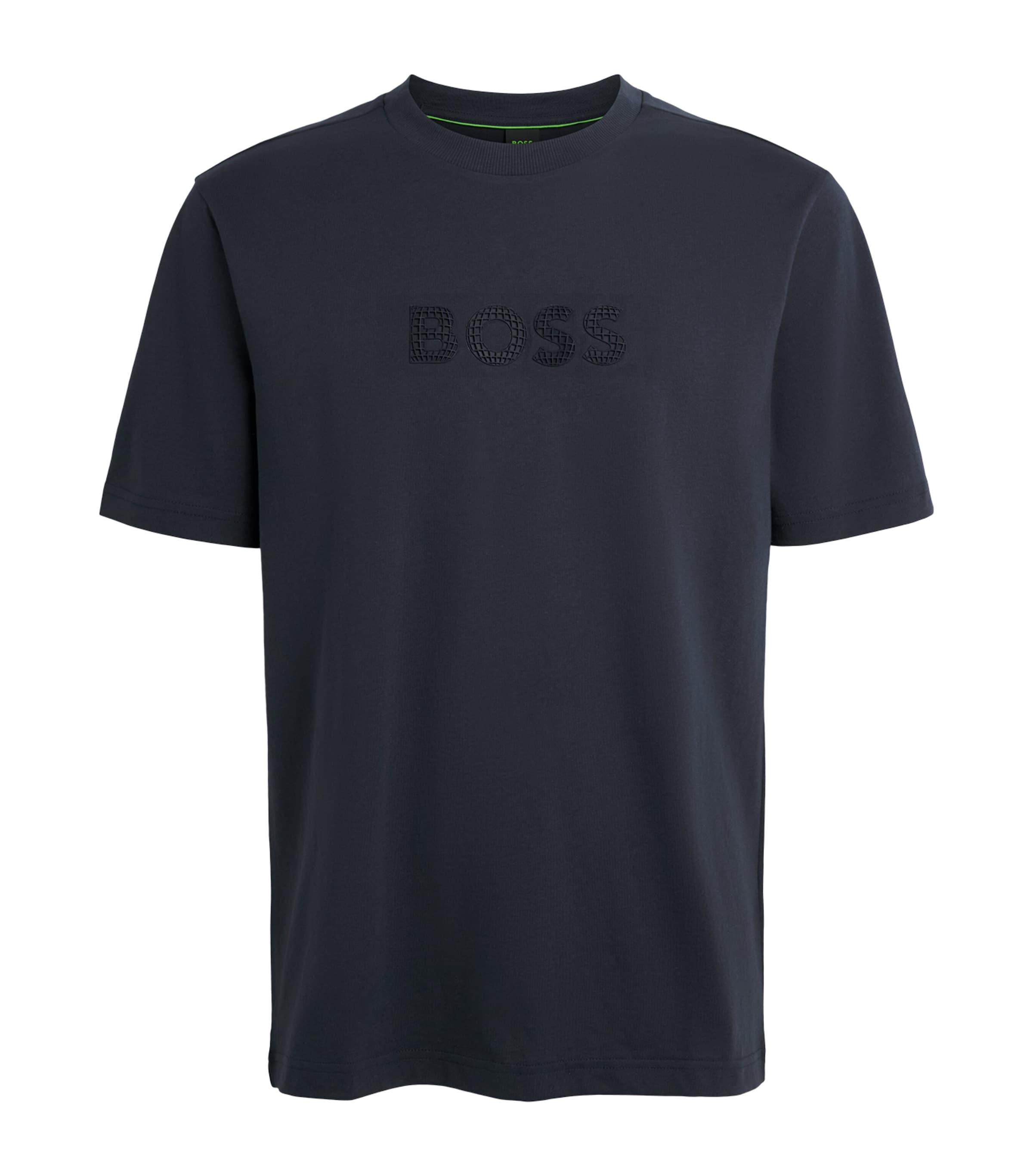 BOSS Cotton Textured Logo T-Shirt by HUGO BOSS
