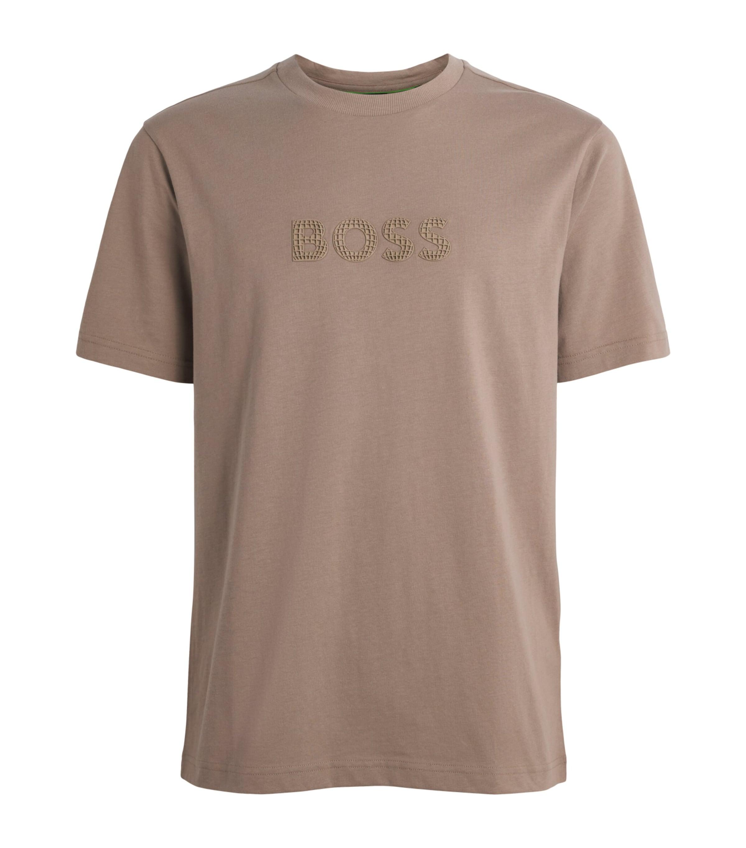 BOSS Cotton Textured Logo T-Shirt by HUGO BOSS