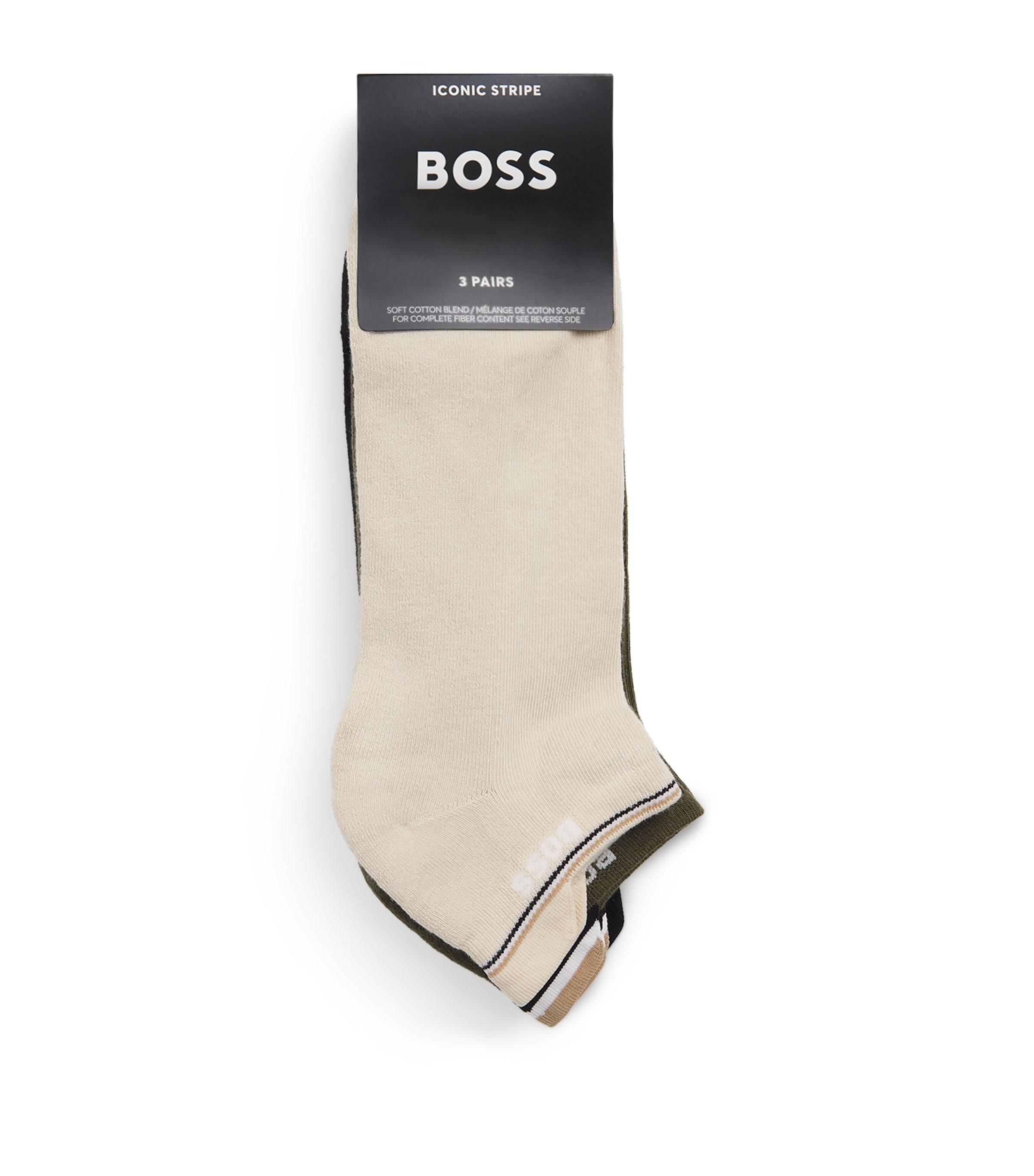 BOSS Logo Stripe Socks (Pack of 3) by HUGO BOSS