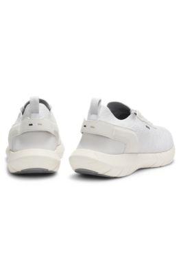 BOSS-MOTION sneakers with knitted uppers and leather trims by HUGO BOSS