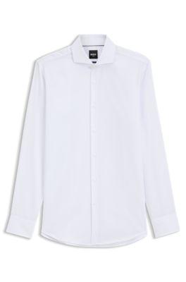 BOSS ONE Slim-fit shirt in wrinkle-resistant Oxford cotton by HUGO BOSS