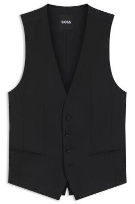 BOSS ONE Slim-fit vest in virgin-wool serge by HUGO BOSS