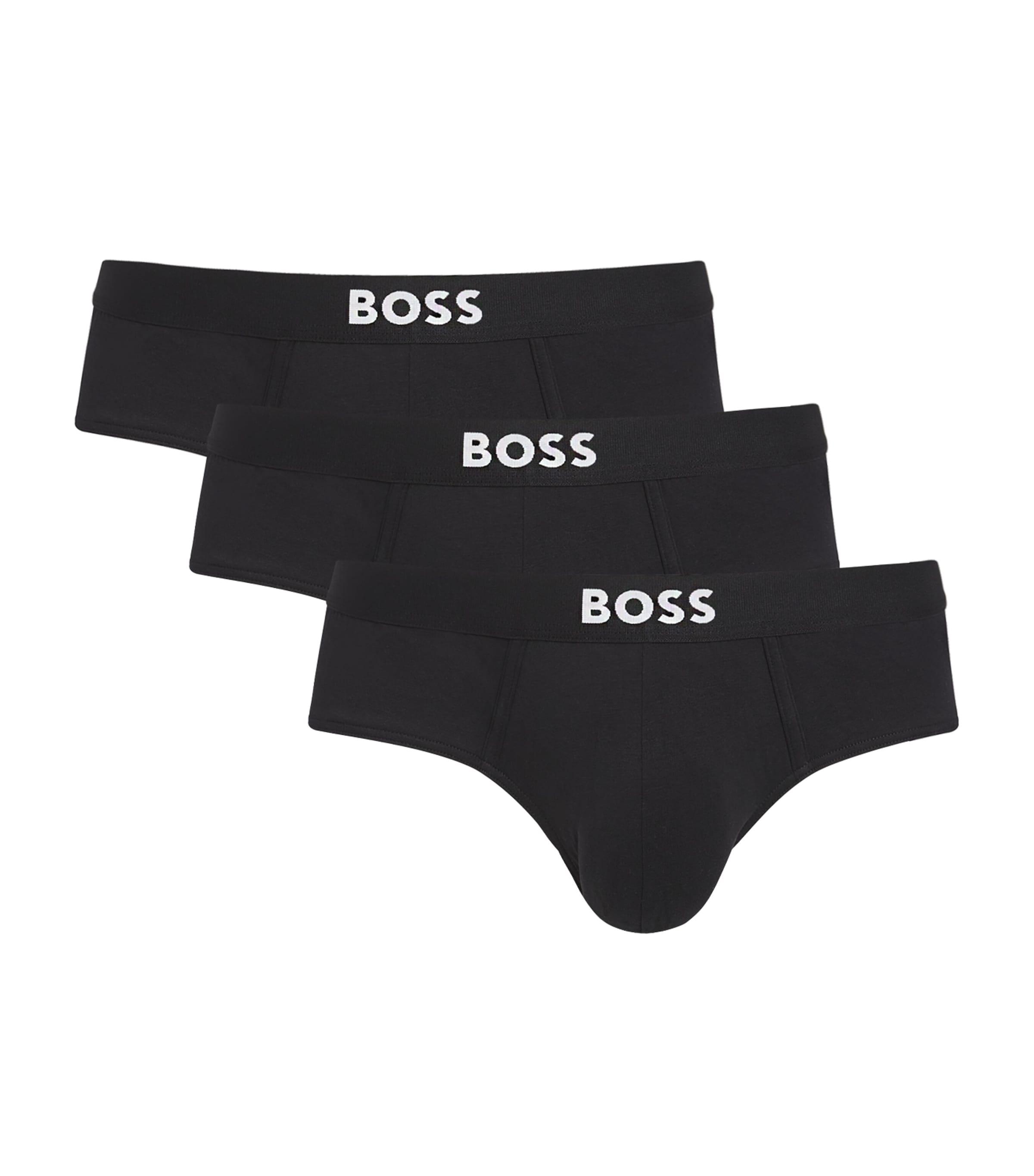 BOSS Stretch-Cotton Logo Briefs (Pack of 3) by HUGO BOSS