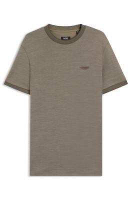 BOSS x ASTON MARTIN T-shirt in wool-cotton jacquard by HUGO BOSS