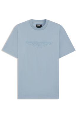 BOSS x ASTON MARTIN mercerized-cotton T-shirt with wing detail by HUGO BOSS