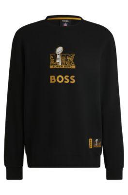 BOSS x NFL stretch sweatshirt with gold-tone artwork by HUGO BOSS