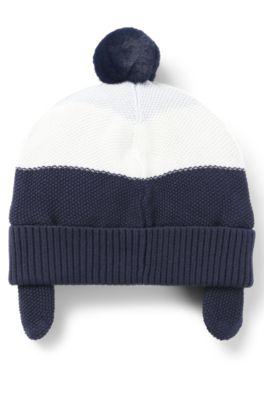 Baby beanie hat in cotton with red-panda badge by HUGO BOSS