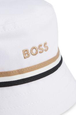 Baby bucket hat with signature stripe by HUGO BOSS