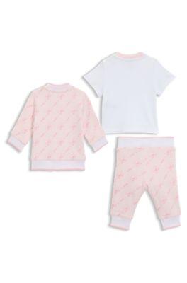 Baby three-piece tracksuit in cotton by HUGO BOSS