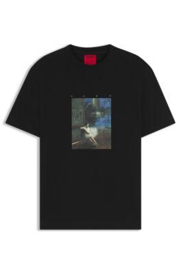 Ballerina-artwork T-shirt in cotton jersey by HUGO BOSS