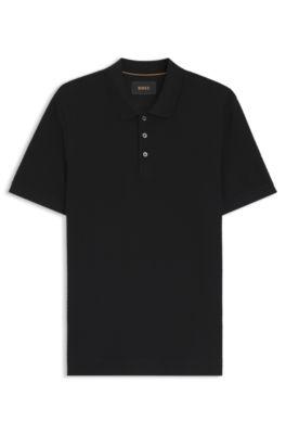 Basket-weave polo shirt in cotton by HUGO BOSS