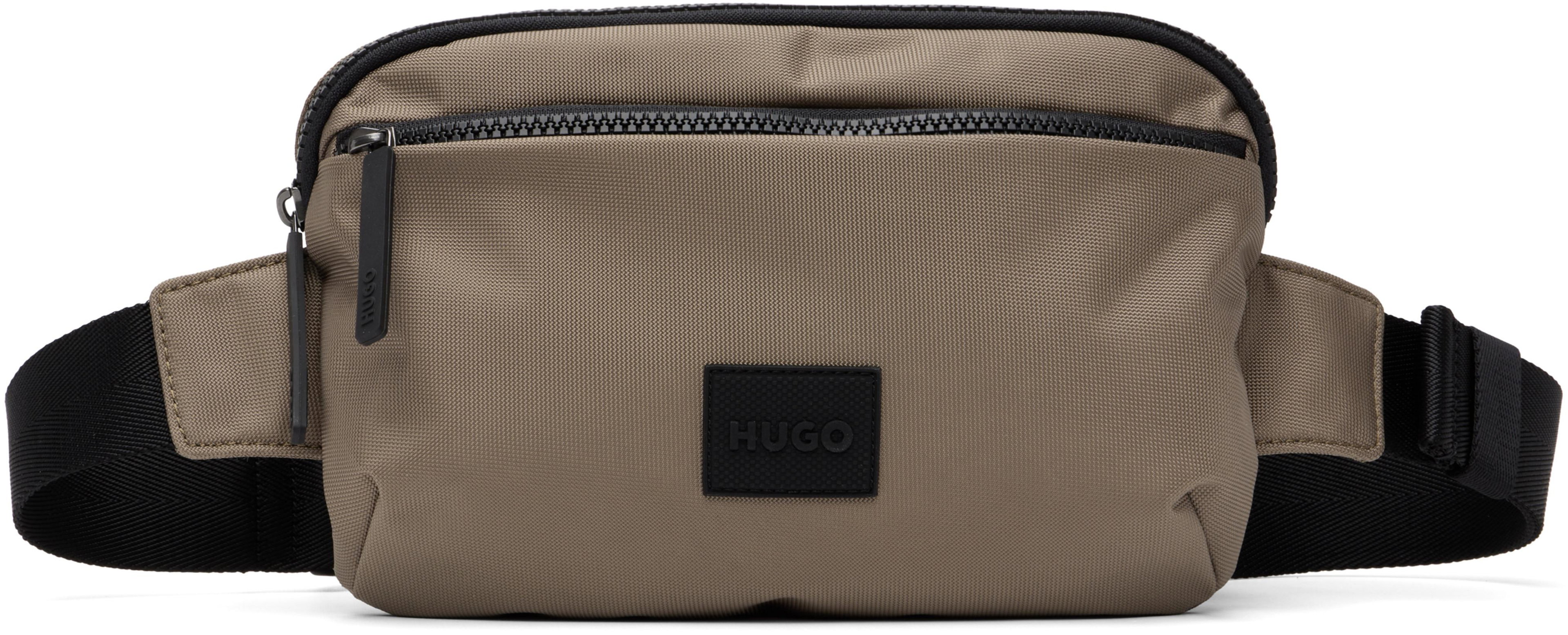 Beige Canvas Belt Bag by HUGO BOSS