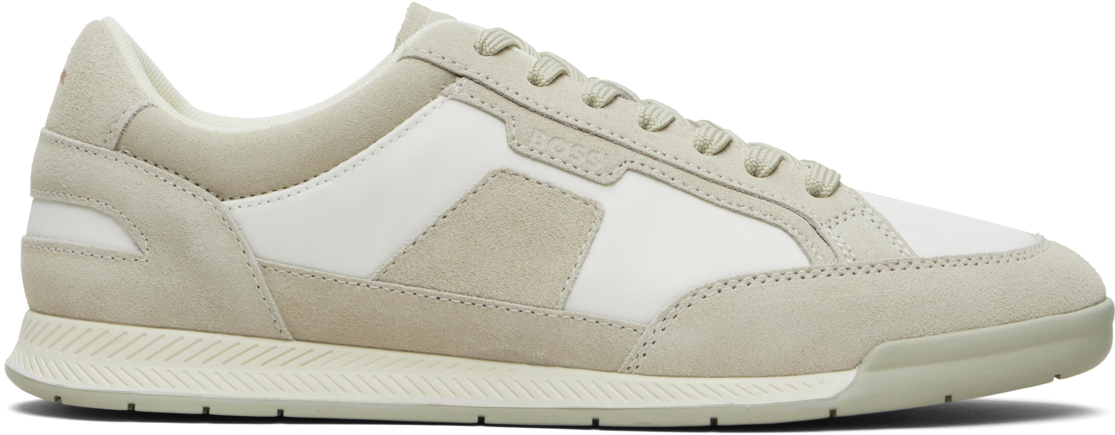 Beige Satin Low Sneakers by HUGO BOSS