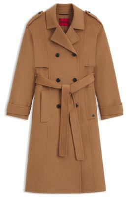 Belted trenchcoat with double-breasted closure by HUGO BOSS