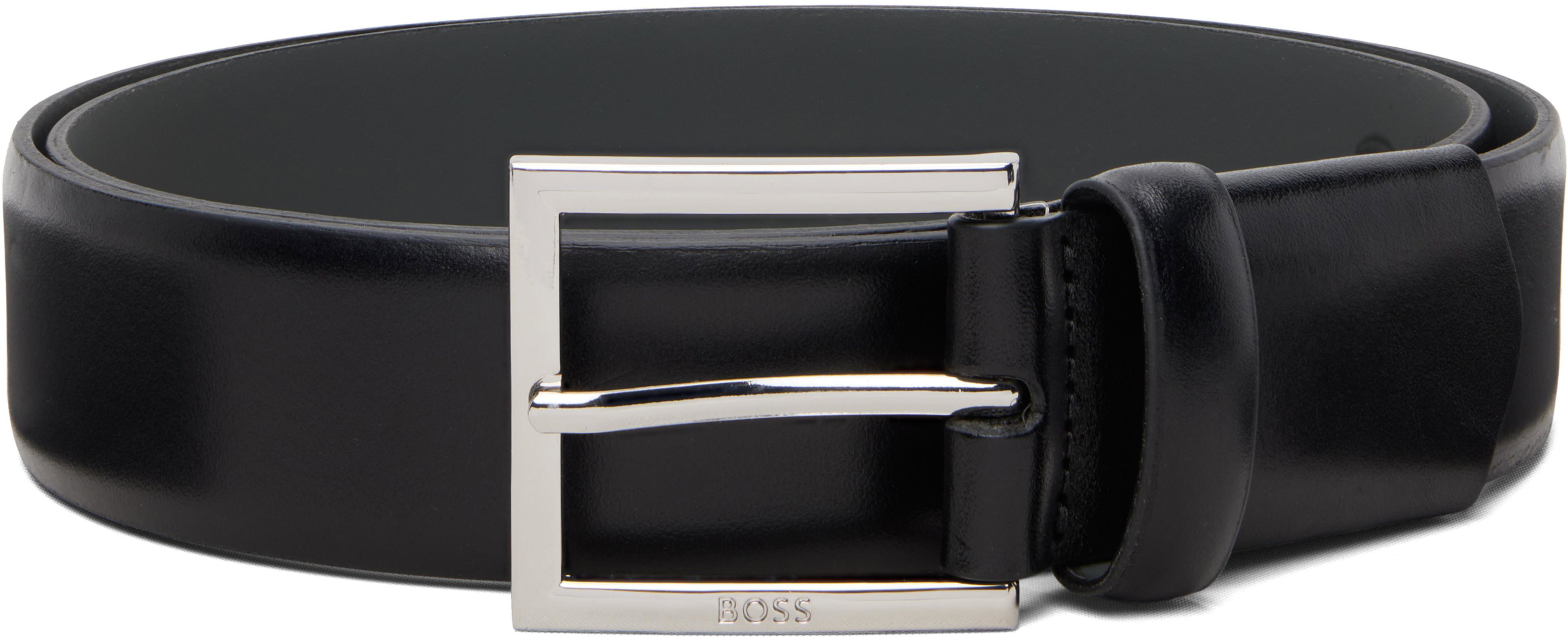 Black 'BOSS Performance' Leather Belt by HUGO BOSS