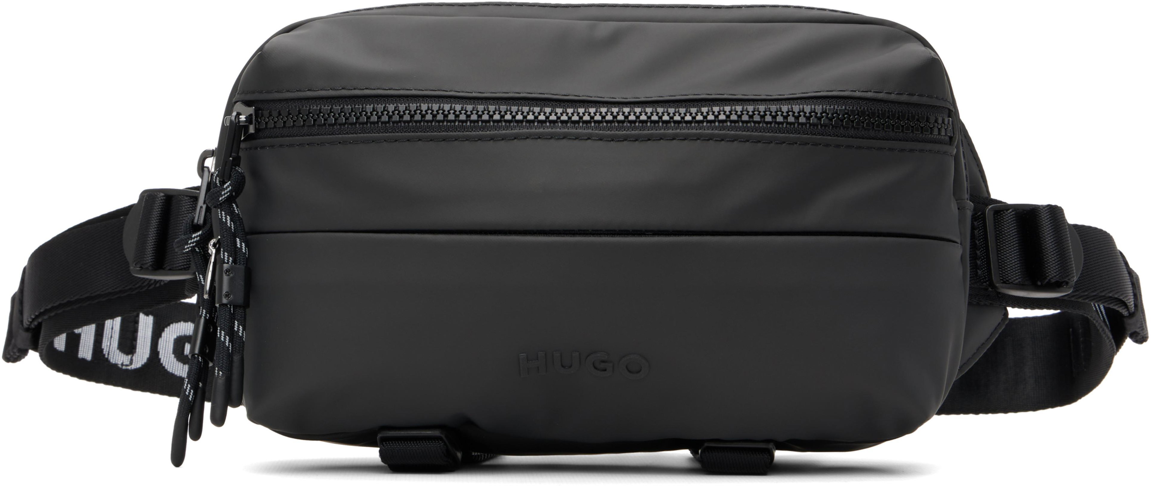 Black Bonded-Logo Belt Bag by HUGO BOSS