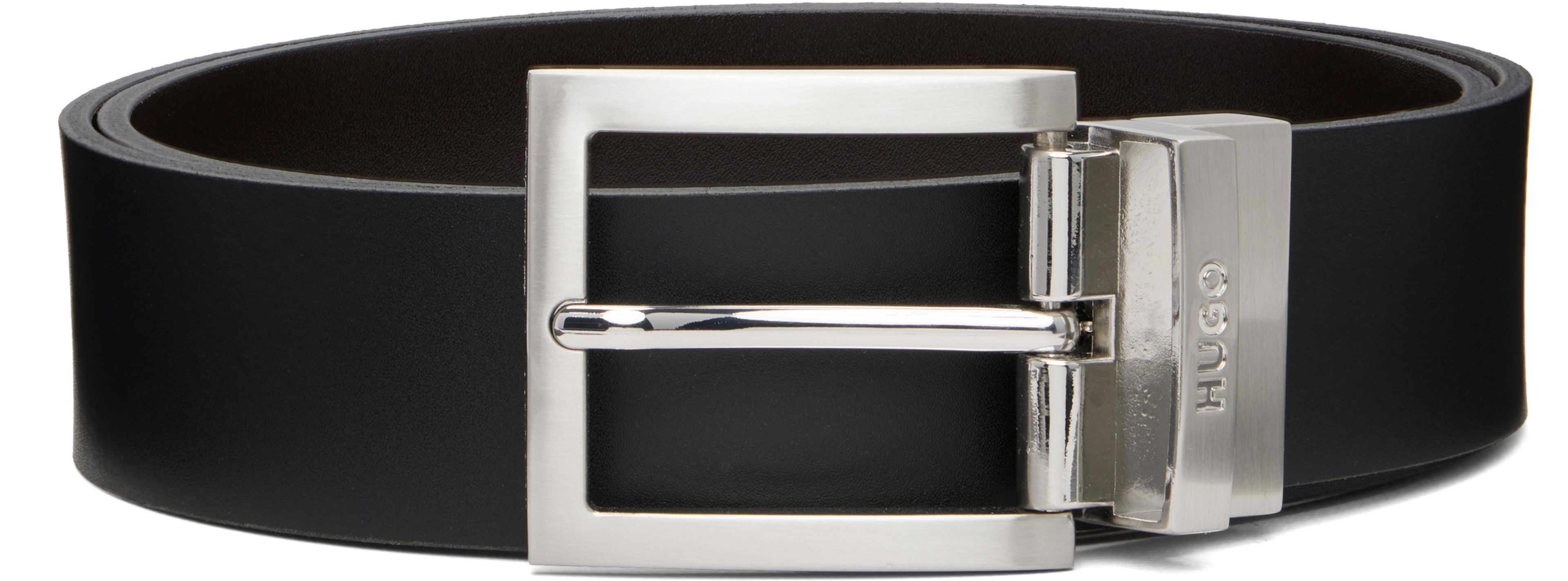 Black Buffed Leather Belt by HUGO BOSS