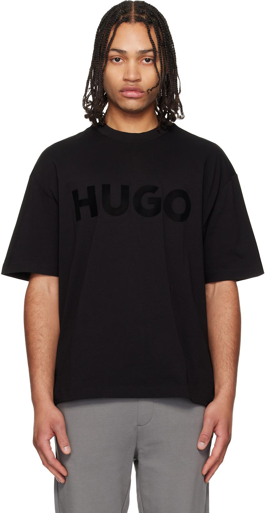 Black Cotton-Jersey Logo T-shirt by HUGO BOSS
