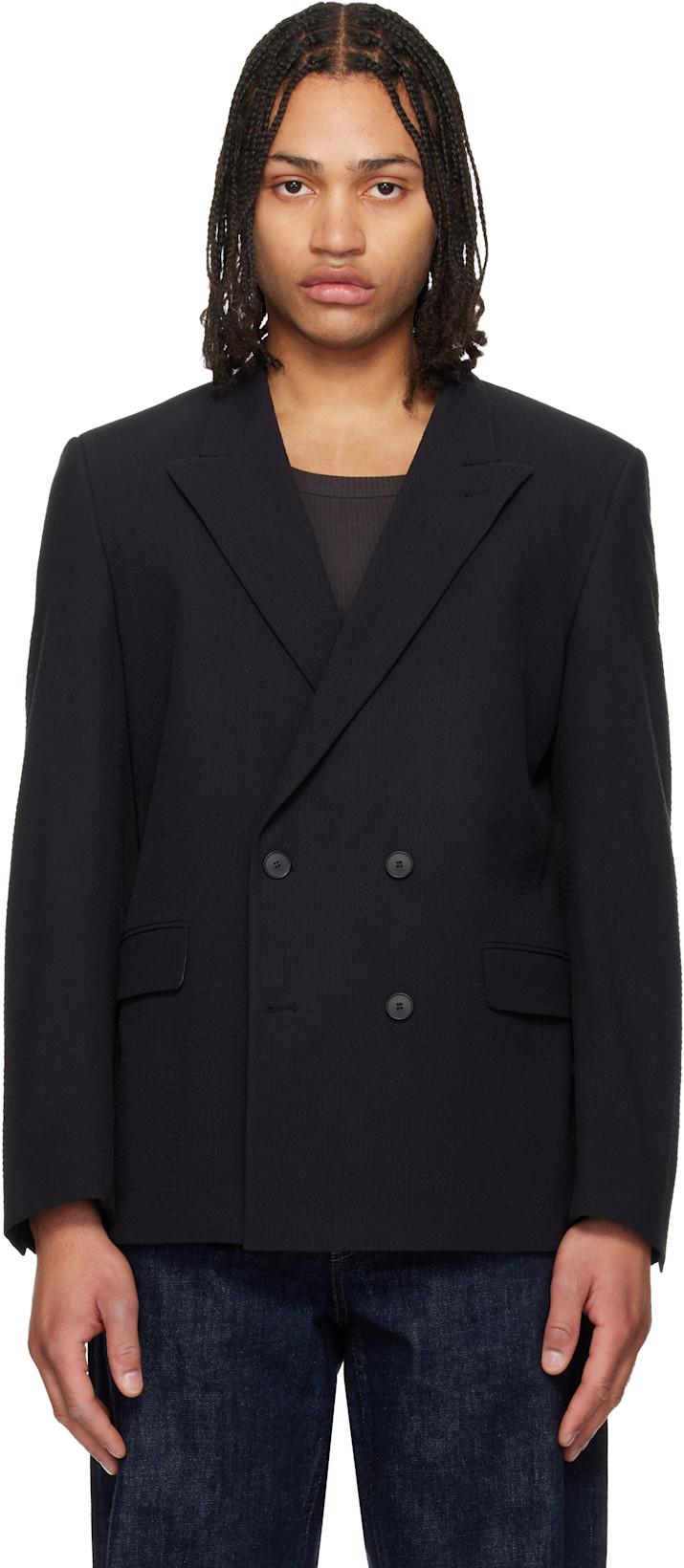 Black Double-Breasted Blazer by HUGO BOSS