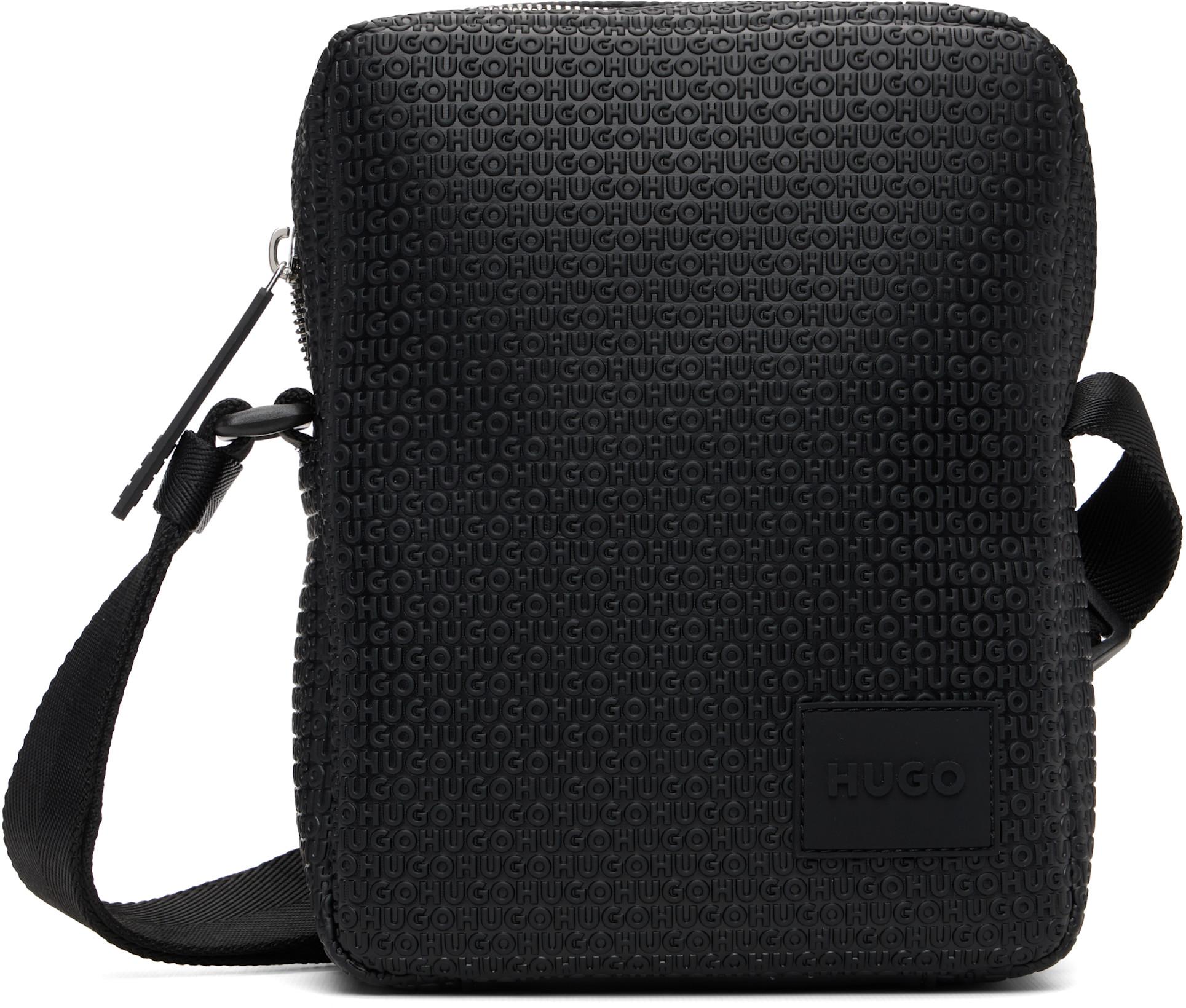 Black Embossed-Logo Bag by HUGO BOSS