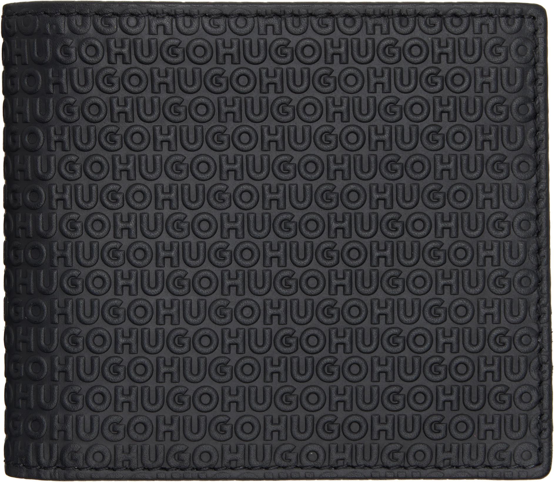 Black Embossed Logo Wallet by HUGO BOSS