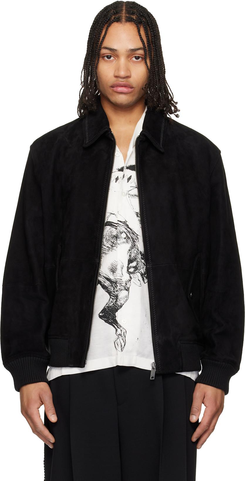 Black Extra-Slim-Fit Soft Suede Jacket by HUGO BOSS