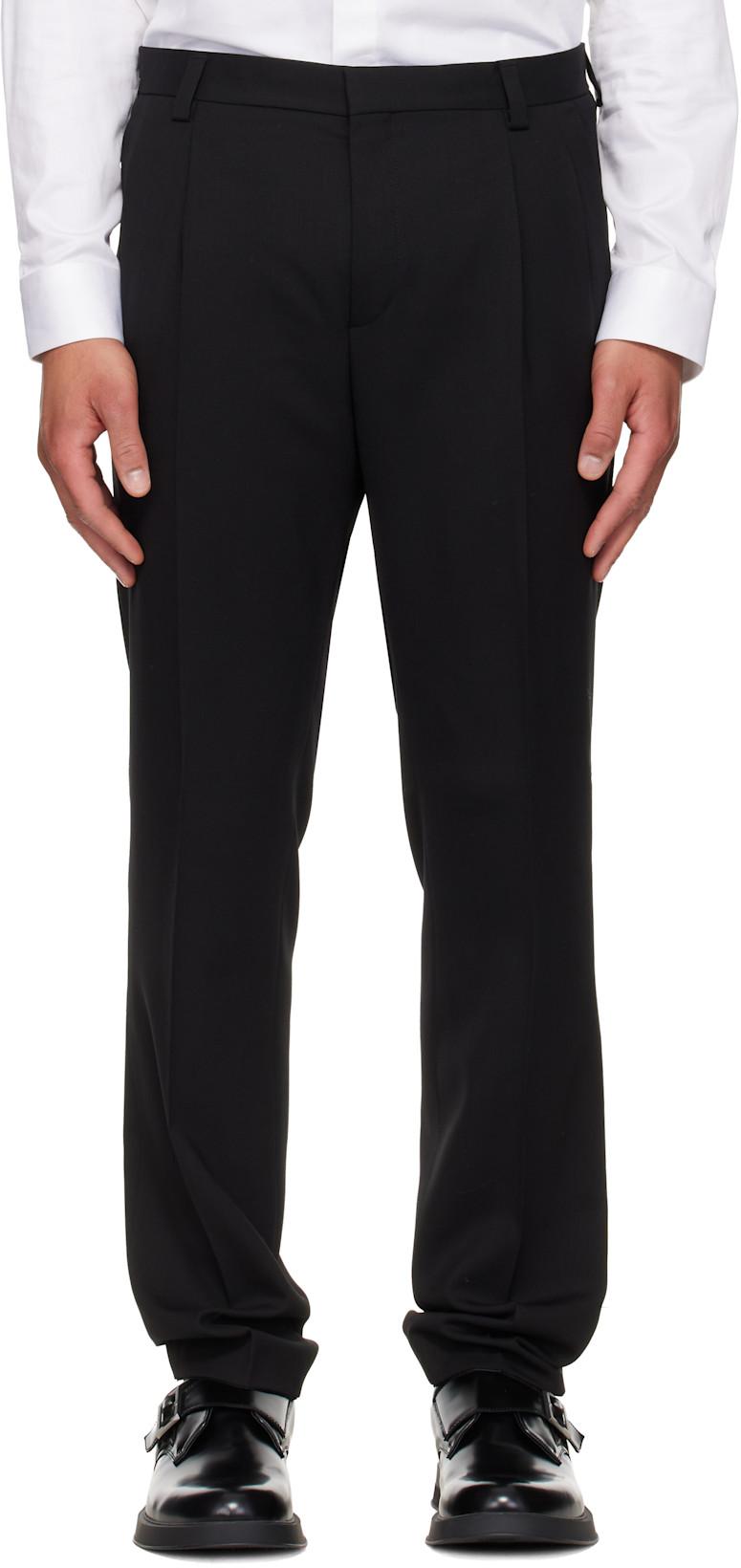 Black Extra-Slim-Fit Wool-Blend Twill Trousers by HUGO BOSS
