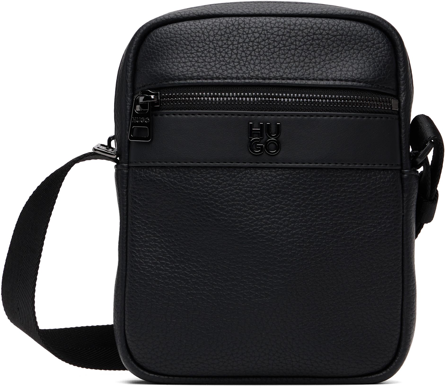 Black Grain Faux-Leather Bag by HUGO BOSS