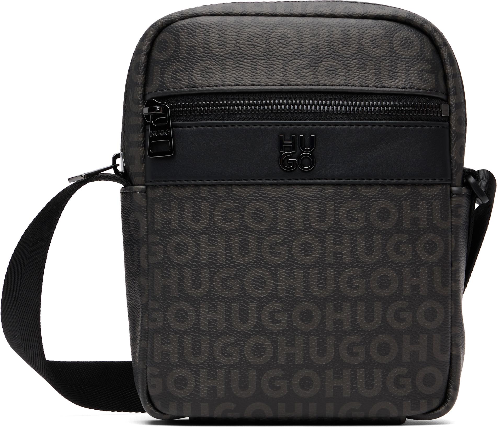 Black Grained Faux-Leather Bag by HUGO BOSS