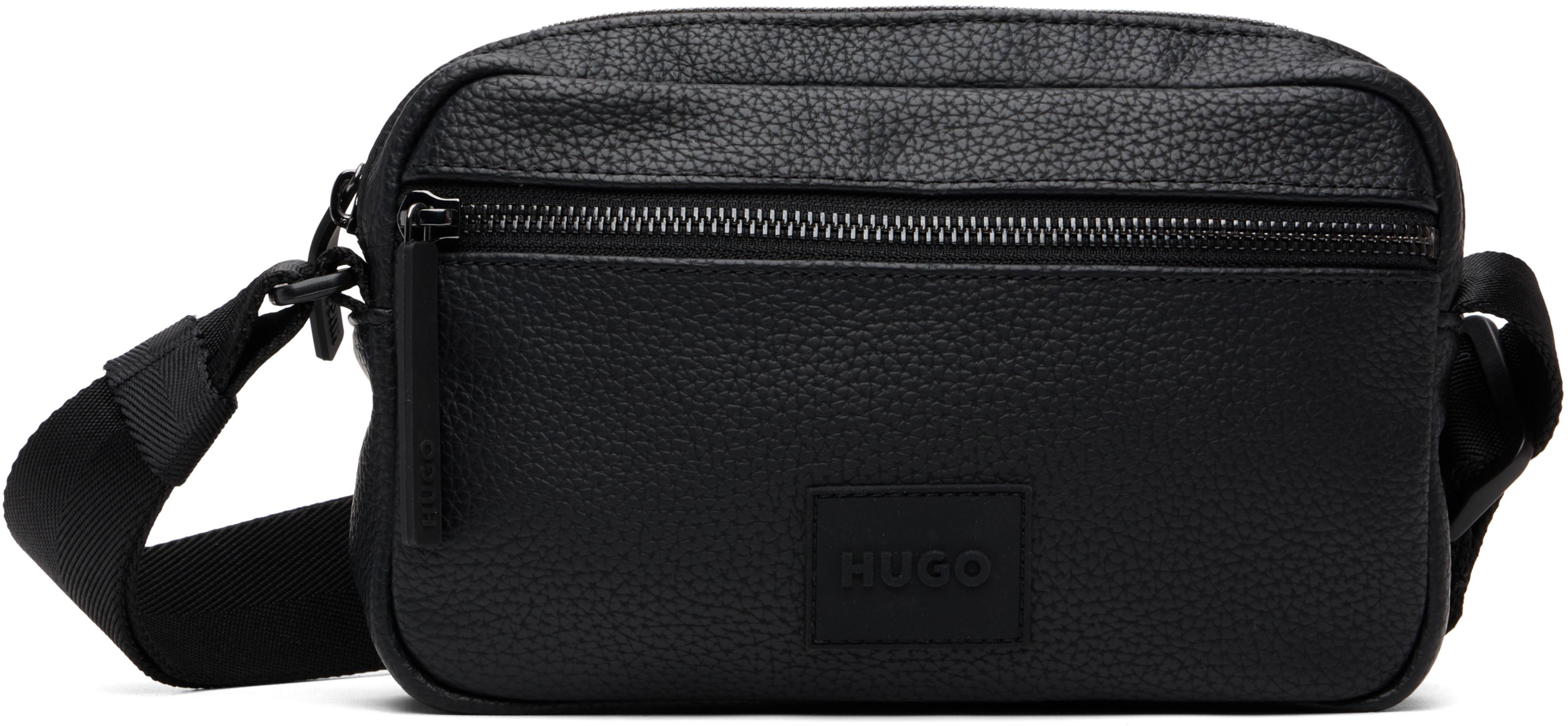 Black Grained Faux-Leather Bag by HUGO BOSS