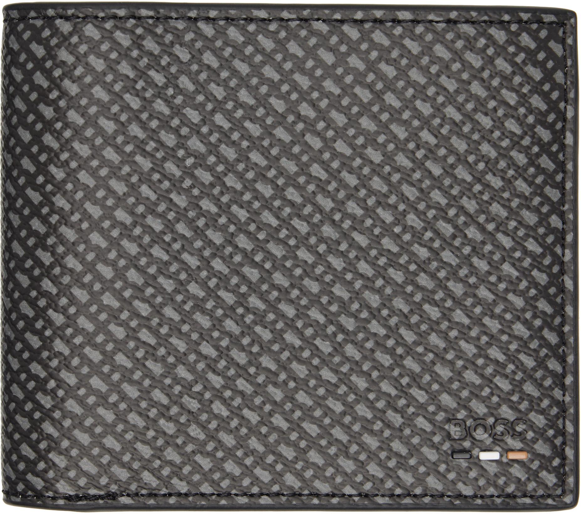 Black Grained Faux-Leather Wallet by HUGO BOSS