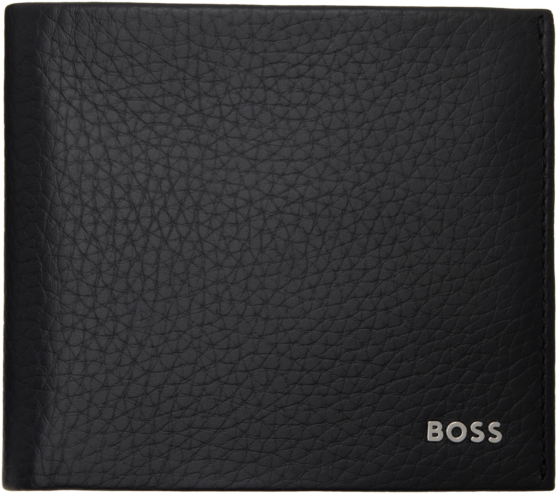 Black Grained Leather Wallet by HUGO BOSS