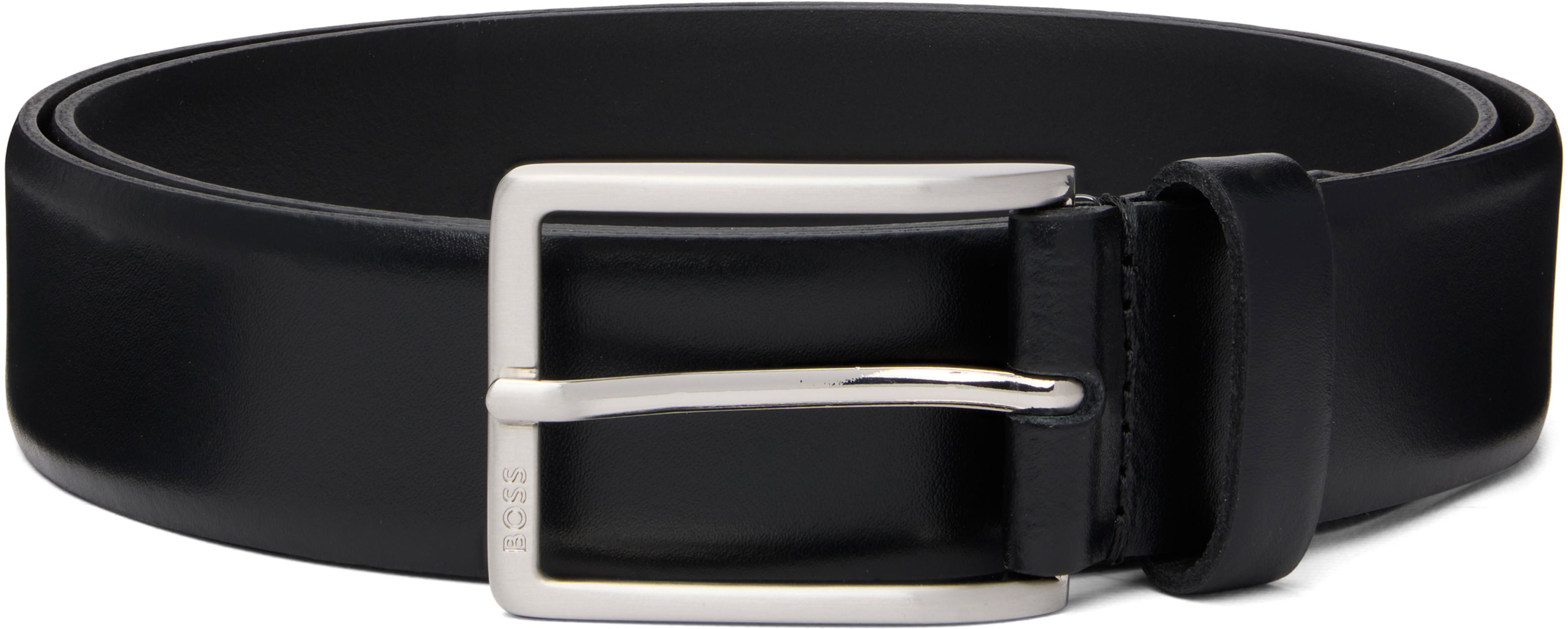Black Italian-Leather Belt by HUGO BOSS