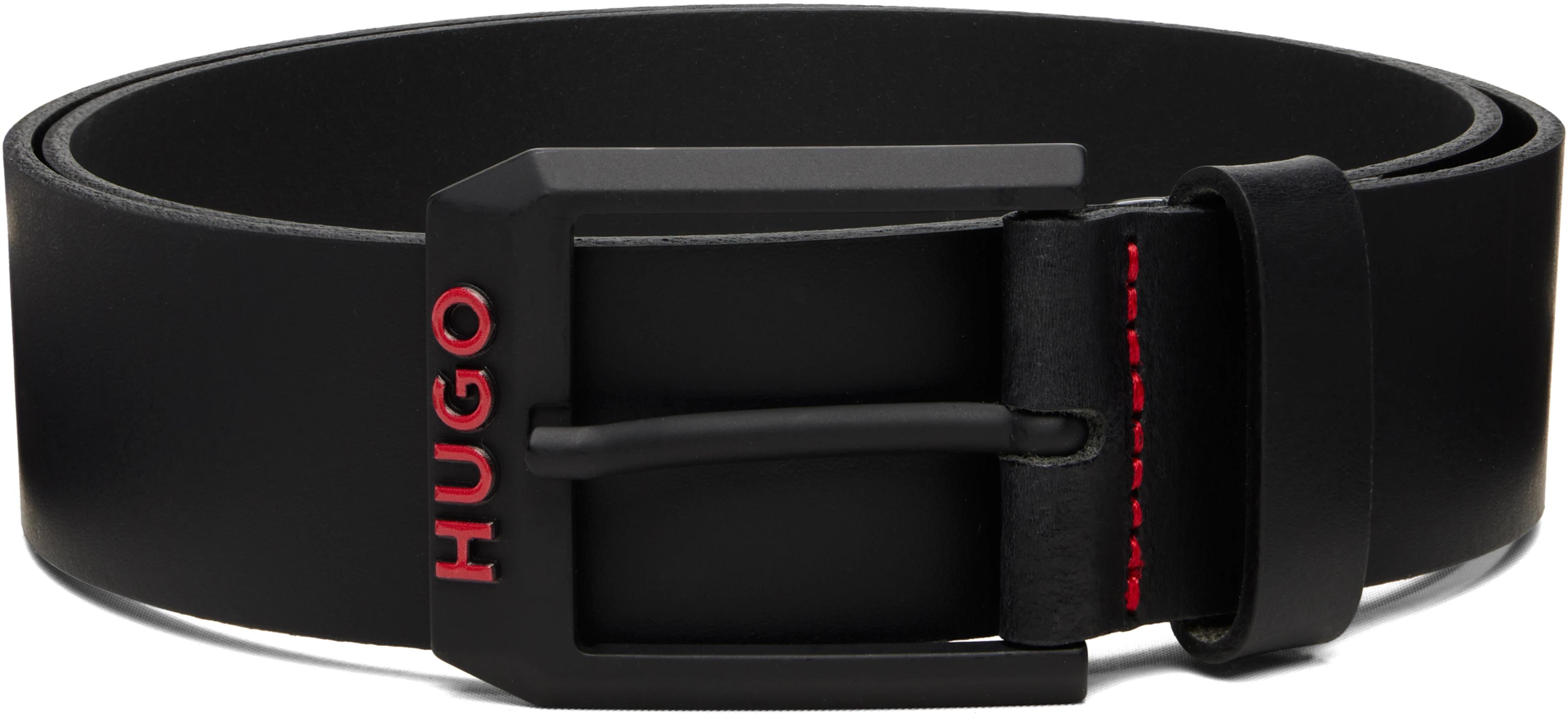 Black Italian Leather Belt by HUGO BOSS