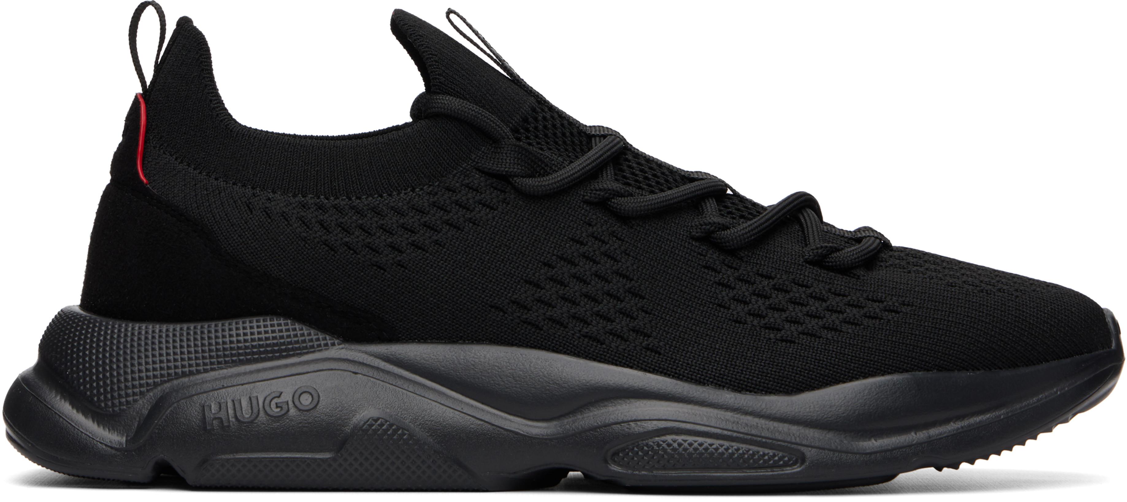Black Knitted Sneakers by HUGO BOSS