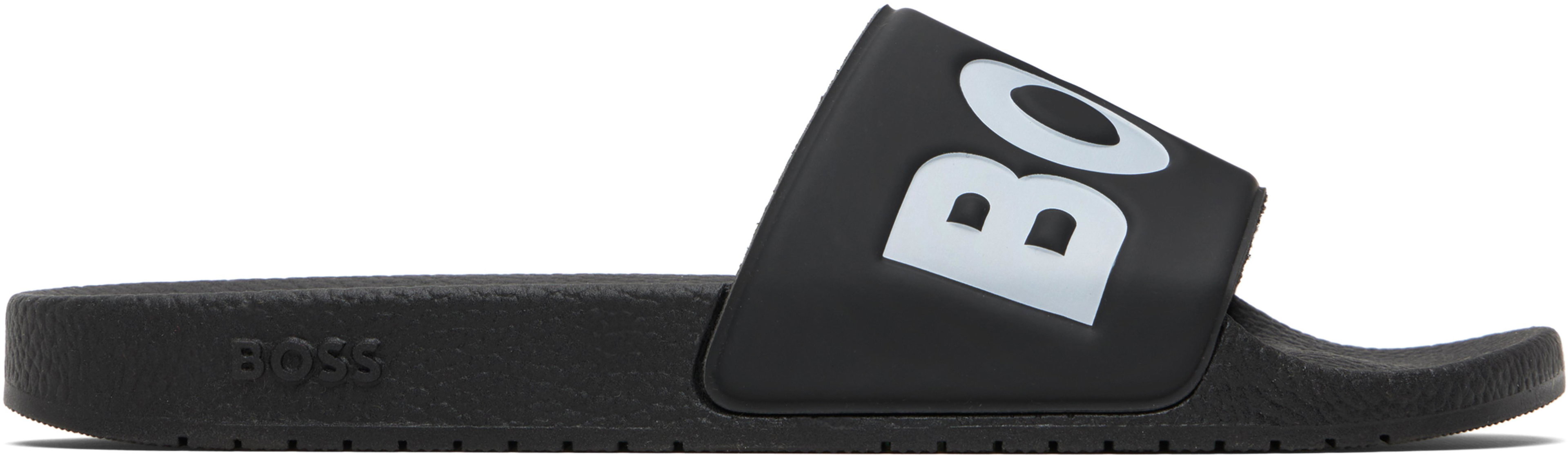 Black Large Logo Detail Pool Slides by HUGO BOSS