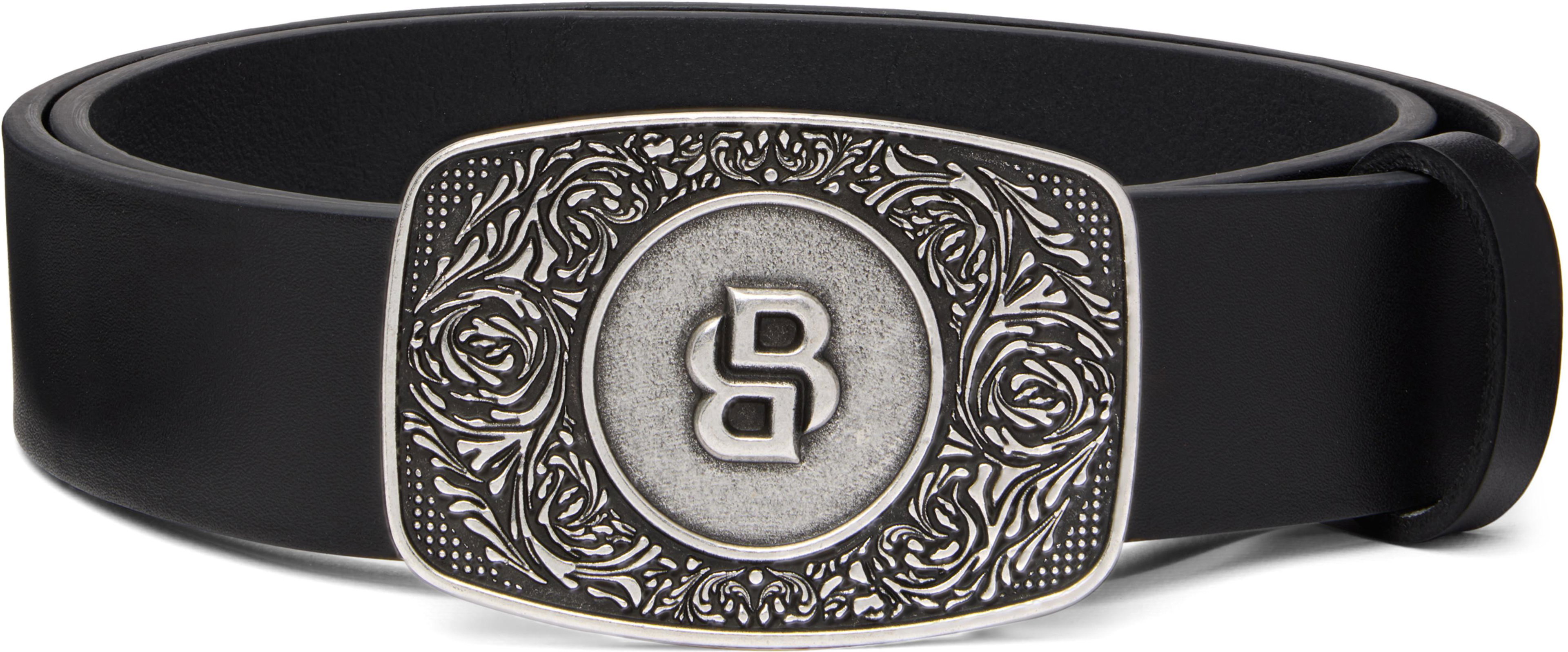 Black Leather Belt by HUGO BOSS