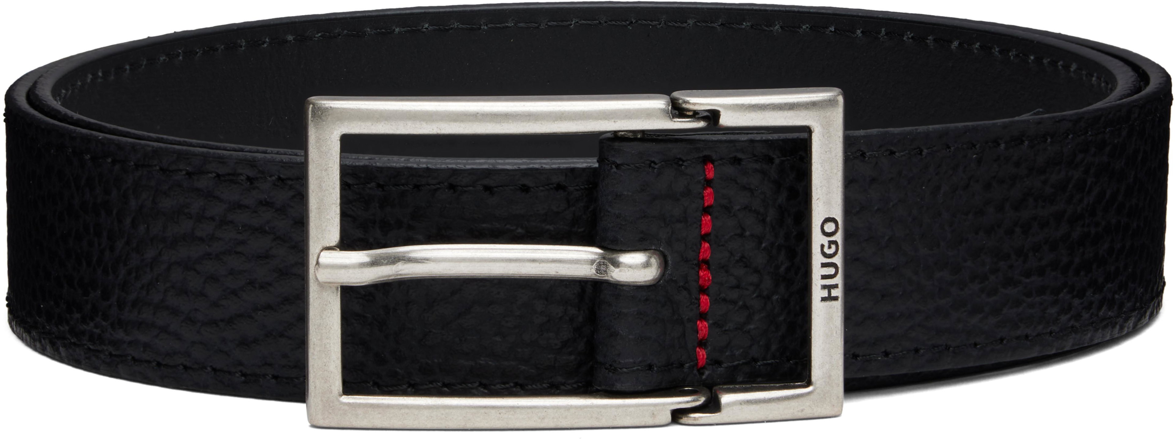 Black Leather Belt by HUGO BOSS