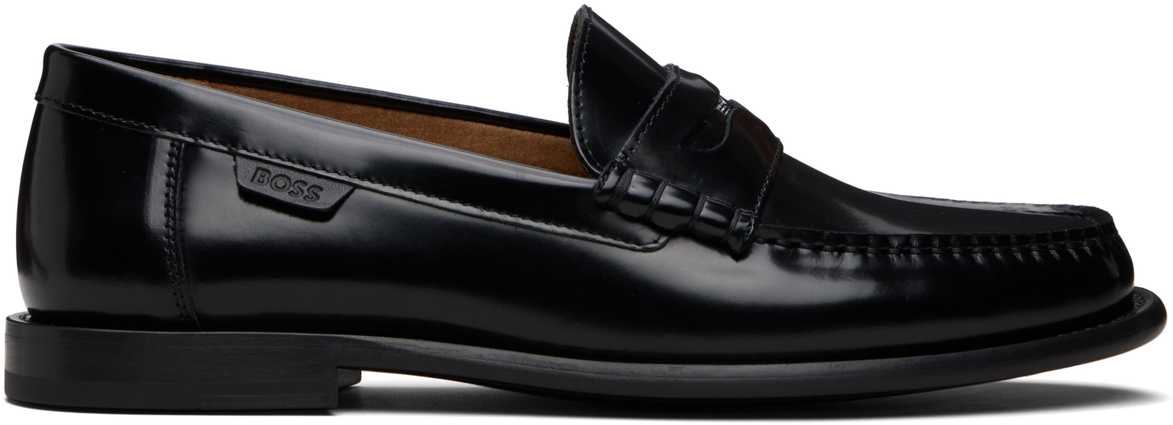 Black Leather Loafers by HUGO BOSS